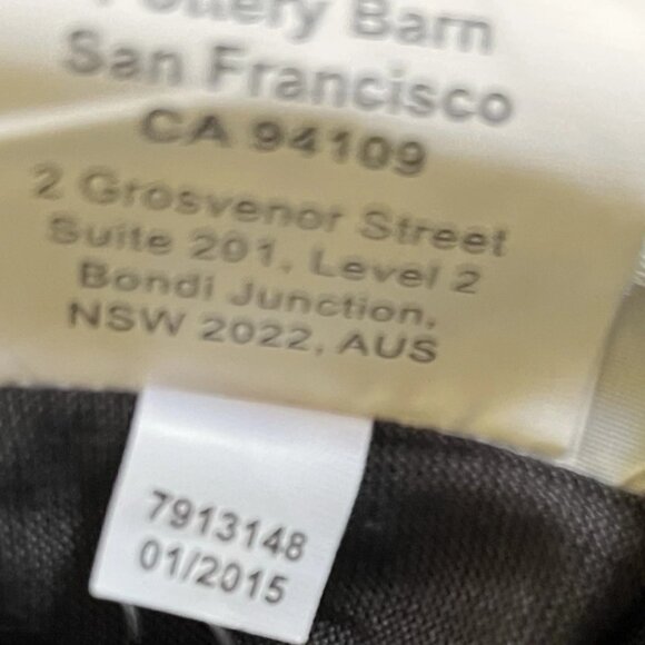 Pottery Barn Mercer Ikat Embroidered Appliqué 1 Pillow Cover Sham Denim Blue 24” - Picture 5 of 7